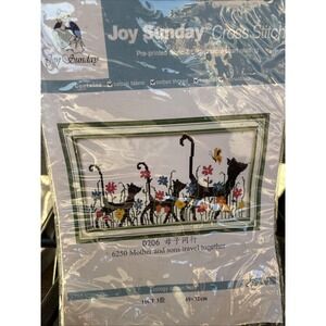 Joy Sunday Cross stitch kit 6250 Mother And Sons Travel Together‎ Cats